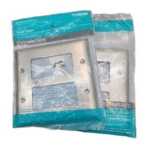Style Selections Simple Square Decorator Style Wall Plate Satin Nickel 2Pack [6]